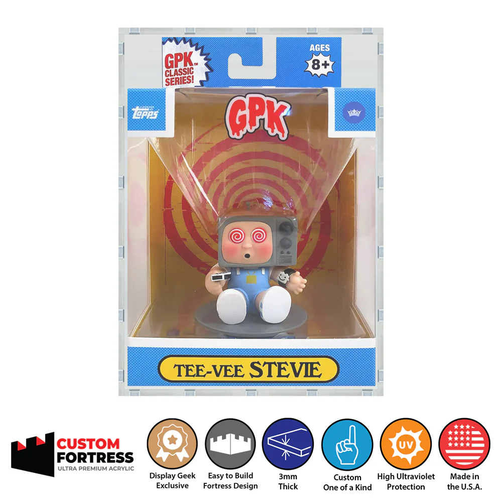 Custom Acrylic Hard Case for TEE VEE STEVIE Topps GPK Boxes (3mm thick, UV Resistant) Fits 7.5h x 4.5w x 3.5d