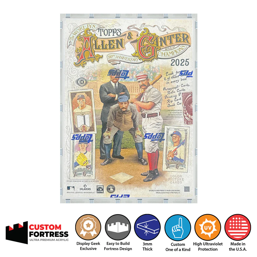 Custom Acrylic Hard Case for TOPPS BASEBALL 2025 Allen & Ginter Trading Card Box (3mm thick, UV Resistant) Fits 8.4h x 6w x 3.25d