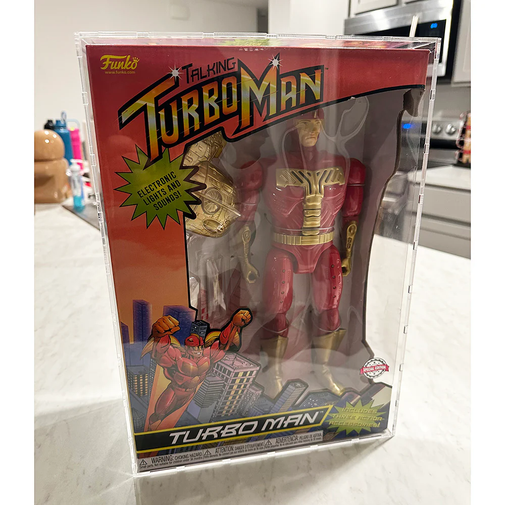 Custom Acrylic Hard Case for TURBO MAN (FUNKO ONLY, NOT TIGER) Action Figure Grail Boxes (3mm thick, UV Resistant) Fits 15h x 10.5w x 4.75d - Image 2