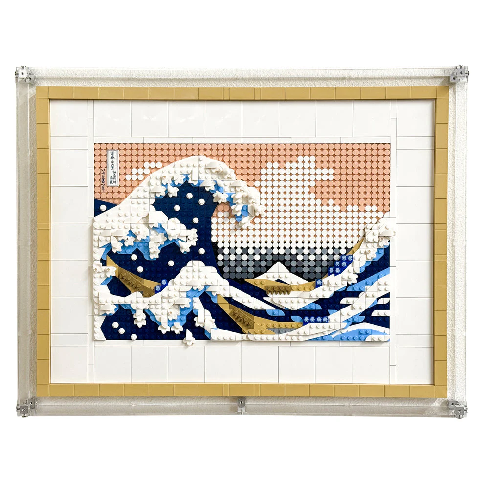 Custom Acrylic Wall Mount Display for LEGO Model 31208 - Hokusai The Great Wave (3mm thick, UV Resistant) 17.25h x 22.25w x 2d