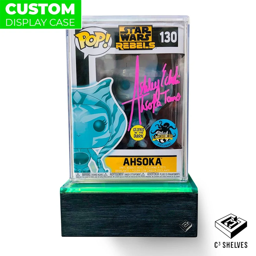 Custom Acrylic Wall Mount Display for Designer Toys (Single LARGE Brushed Base with Colored Top) 2h x 5.5w x 5.5d - Image 6