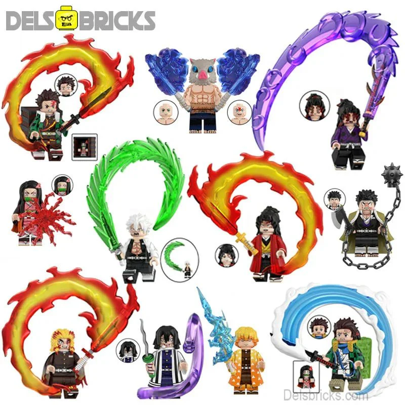 Set of 11 (Demon Slayer) - Custom Building Blocks Mini Figures Compatible with LEGO