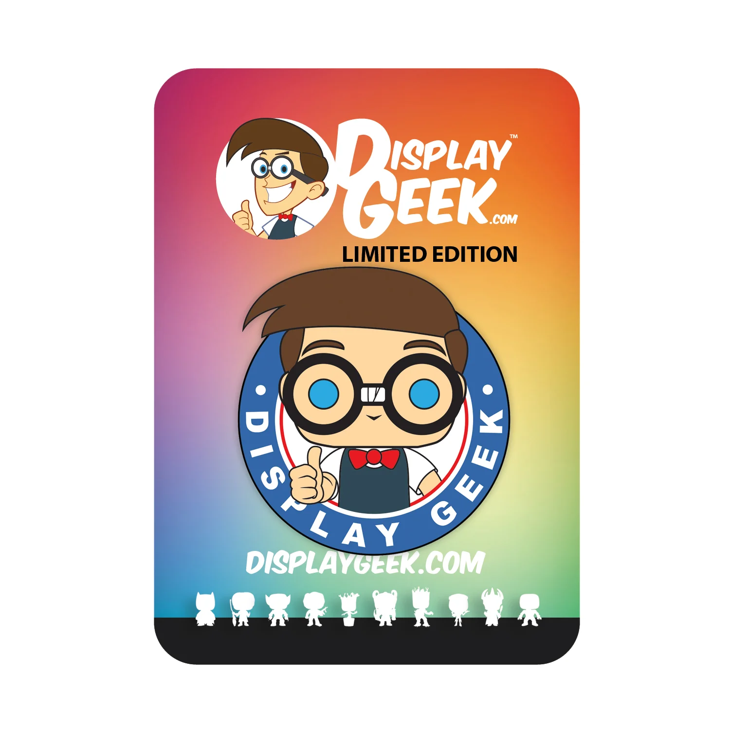 Display Geek Mascot Circle Collectible Soft Enamel Pin