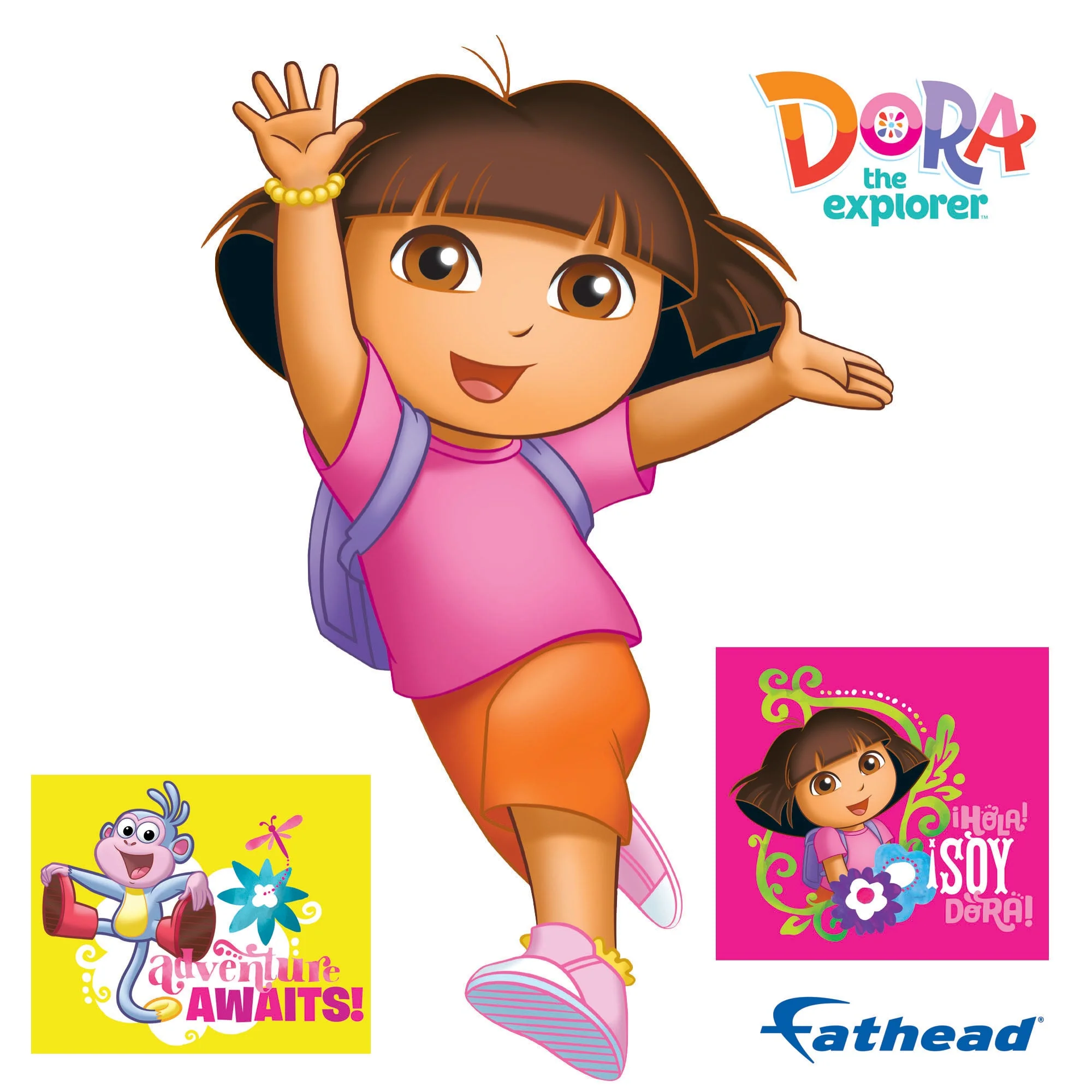 Dora the Explorer - RealBig Dora jumping Collection - Official Nickelodeon - Reusable Vinyl Wall Decals - Image 2