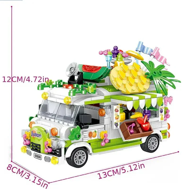 Fruit Cart Food Truck (Over 500 Pieces) - Custom Building Blocks Mini Figures Compatible with LEGO - Image 3