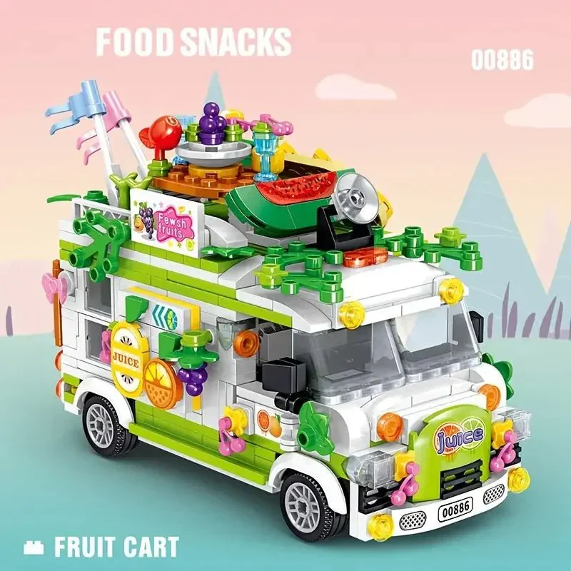 Fruit Cart Food Truck (Over 500 Pieces) - Custom Building Blocks Mini Figures Compatible with LEGO - Image 6