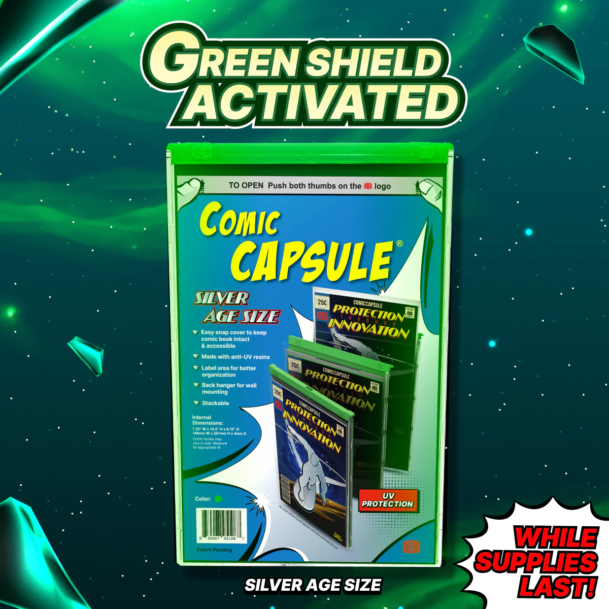 Comic Book Protective Case, Green (Silver Age)