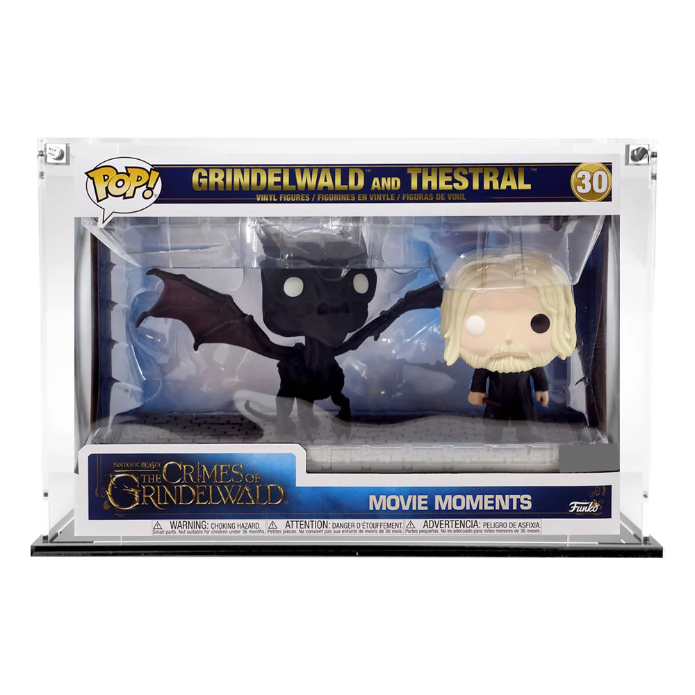 Custom Acrylic Display Case for POP MOVIE MOMENTS GRINDELWALD #30 Funko Pop Grail Boxes (3mm thick, UV Resistant) Fits 7.5h x 10.75w x 6.75d