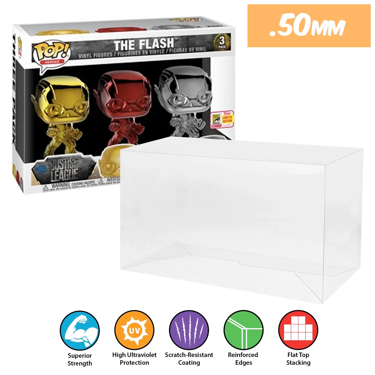 **REPLACED WITH 0.60MM** 3 PACK STANDARD Pop Protectors for Funko (0.50mm thick, UV & Scratch Resistant) 6.25h x 9w x 3.5d - Image 23
