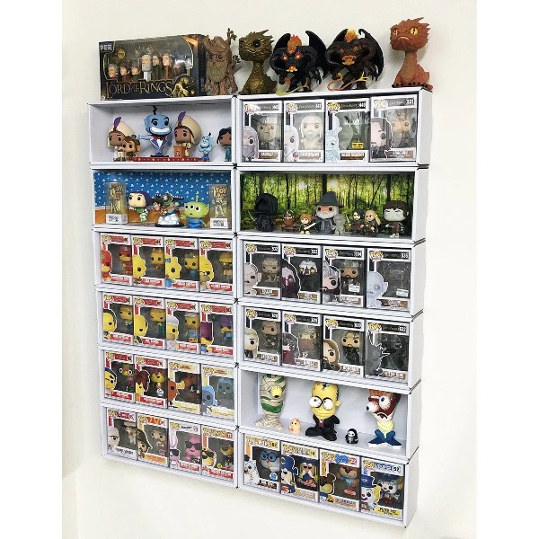 **DISCONTINUED** HMBR - 3 Single Row Display Cases for Handmade by Robots, Wall Mountable & Stackable Pop Shelf (Cardboard) - Image 13