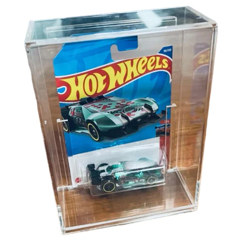 Acrylic Hard Case for HOT WHEELS & Matchbox Carded Boxes, 4mm thick (UV Resistant & Slide Bottom) 6.5h x 4.25w x 1.75d - Image 4