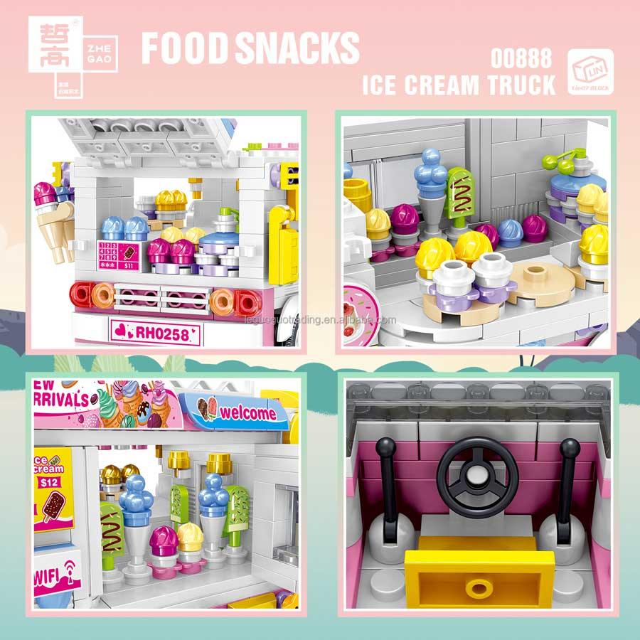 Ice Cream Truck (Over 500 Pieces) - Custom Building Blocks Mini Figures Compatible with LEGO - Image 2