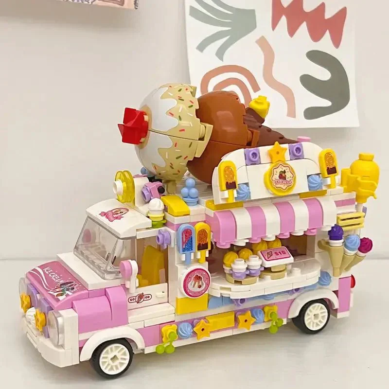 Ice Cream Truck (Over 500 Pieces) - Custom Building Blocks Mini Figures Compatible with LEGO - Image 4