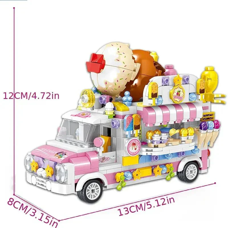 Ice Cream Truck (Over 500 Pieces) - Custom Building Blocks Mini Figures Compatible with LEGO - Image 5
