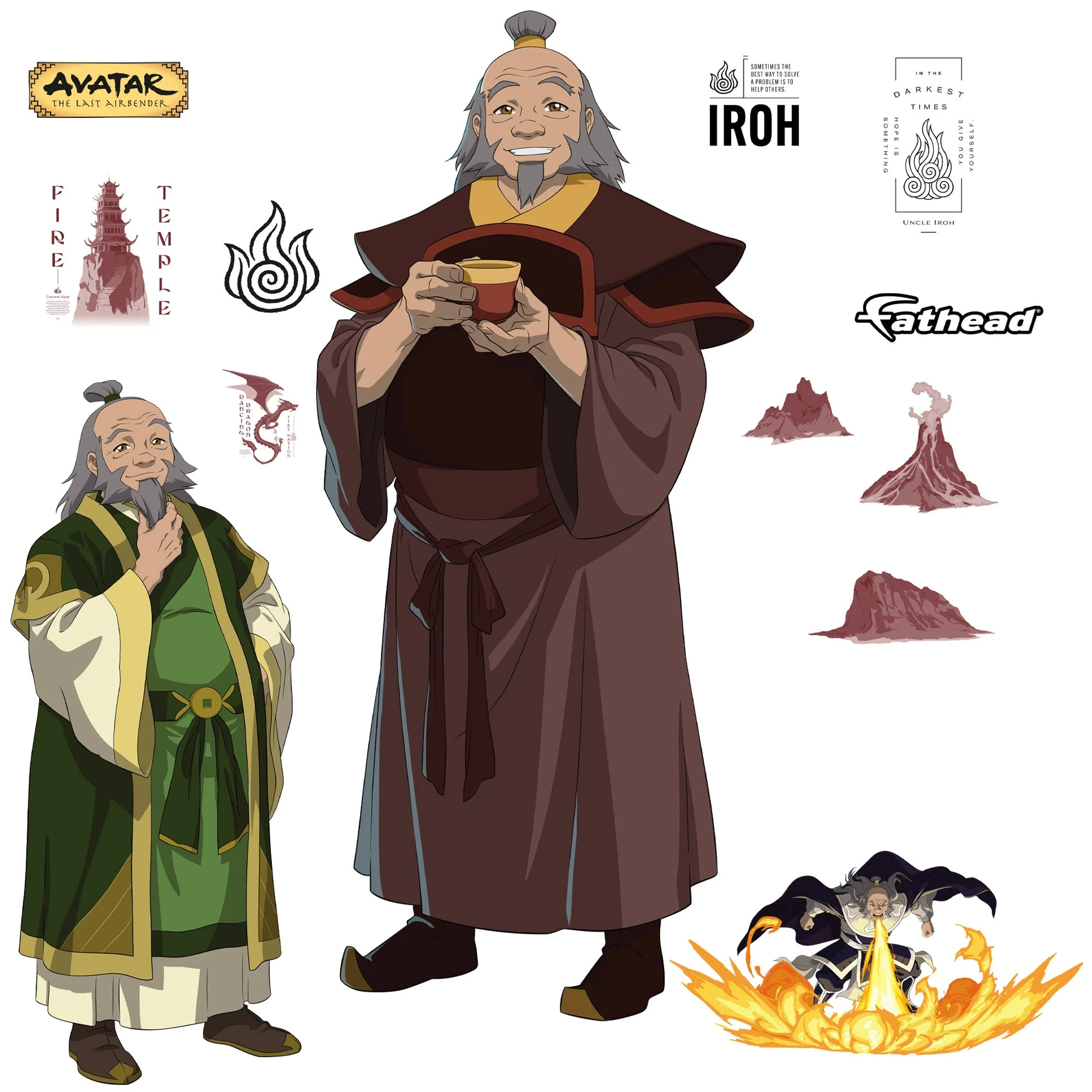 Iroh - Avatar The Last Airbender - RealBig Collection - Official Nickelodeon - Reusable Vinyl Wall Decals - Image 3