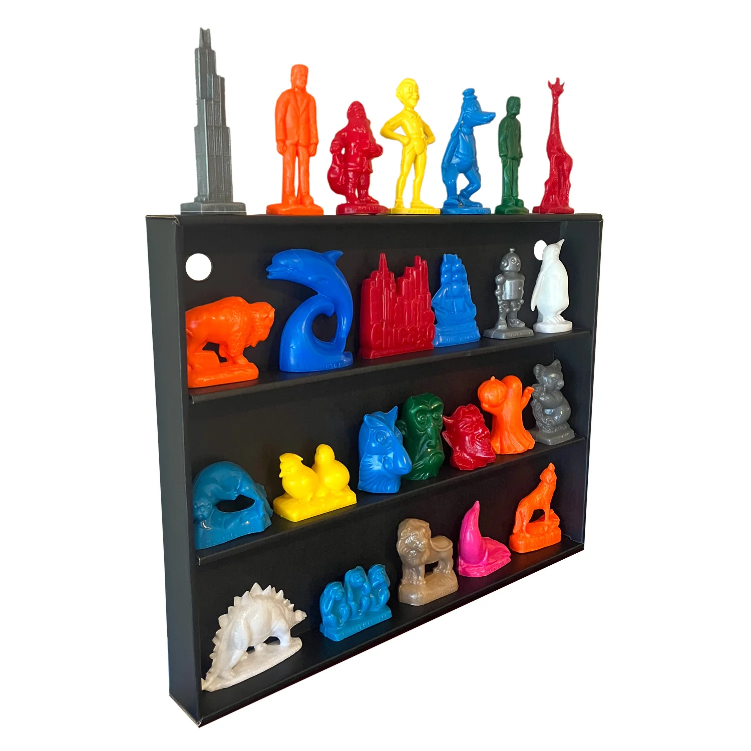 KUBBIE MOLD-A-RAMA (3 Row) - Display Case for Collectibles, Wall Mountable & Stackable Shelf (Cardboard) - Image 4