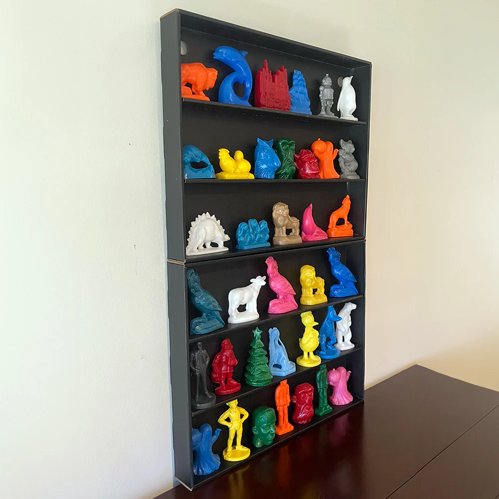 KUBBIE MOLD-A-RAMA (3 Row) - Display Case for Collectibles, Wall Mountable & Stackable Shelf (Cardboard) - Image 5