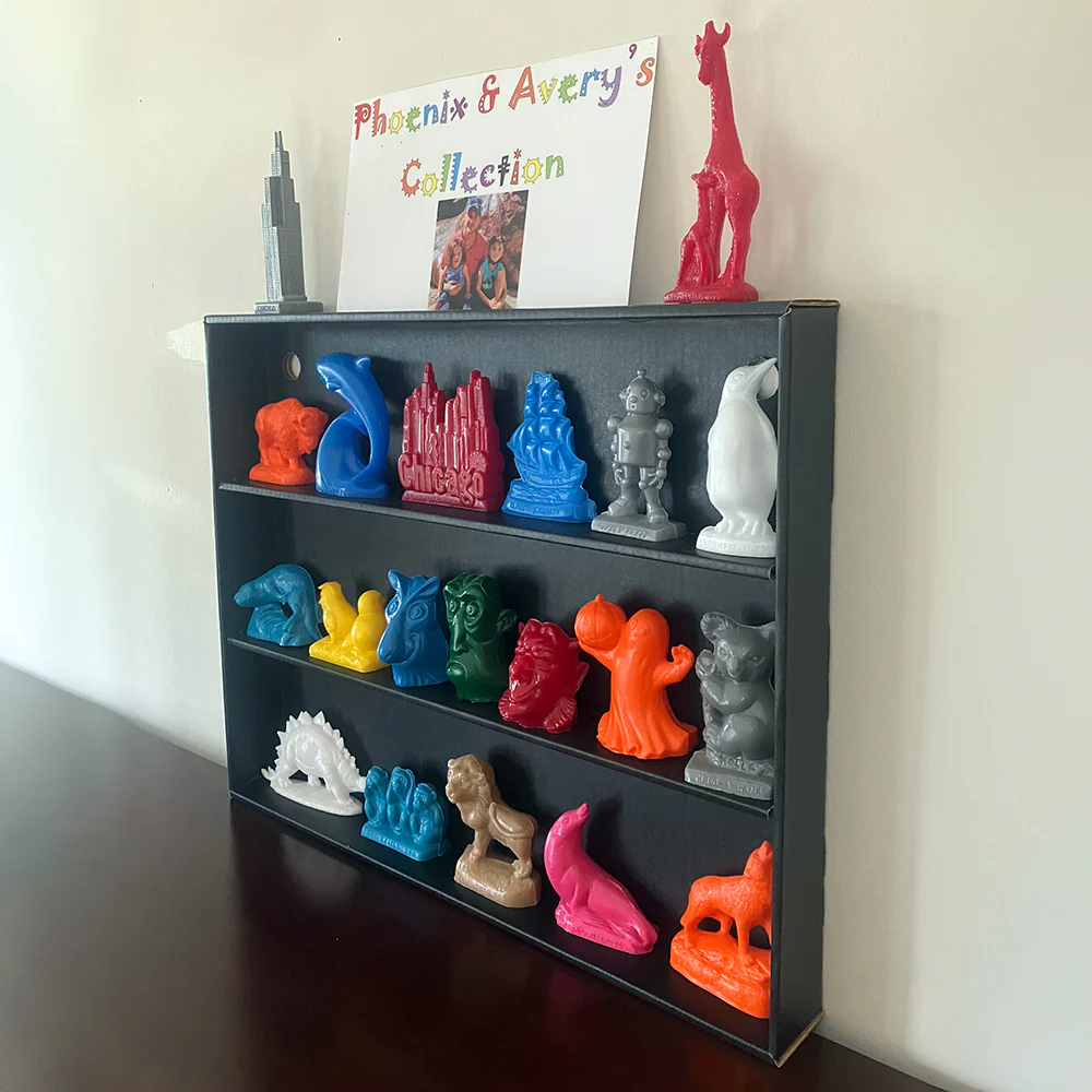 KUBBIE MOLD-A-RAMA (3 Row) - Display Case for Collectibles, Wall Mountable & Stackable Shelf (Cardboard) - Image 6