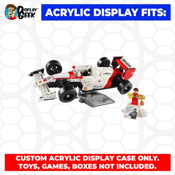 Custom Acrylic Display Case for LEGO Model 10330 - McLaren MP4/4 & Ayrton Senna (3mm thick, UV Resistant) 6h x 14.2w x 8d - Image 11