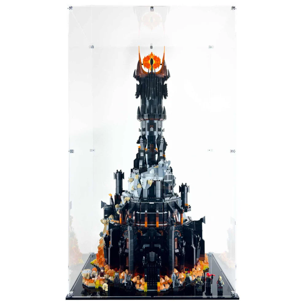 Custom Acrylic Display Case for LEGO Model 10333 - The Lord of The Rings Barad-dur (3mm thick, UV Resistant) 33.7h x 19.5w x 13.7d