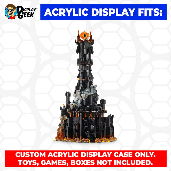 Custom Acrylic Display Case for LEGO Model 10333 - The Lord of The Rings Barad-dur (3mm thick, UV Resistant) 33.7h x 19.5w x 13.7d - Image 11