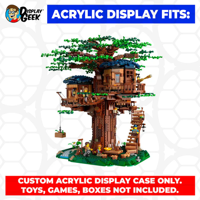 Custom Acrylic Display Case for LEGO Model 21318 - Tree House (3mm thick, UV Resistant) 16.5h x 19.5w x 17.5d