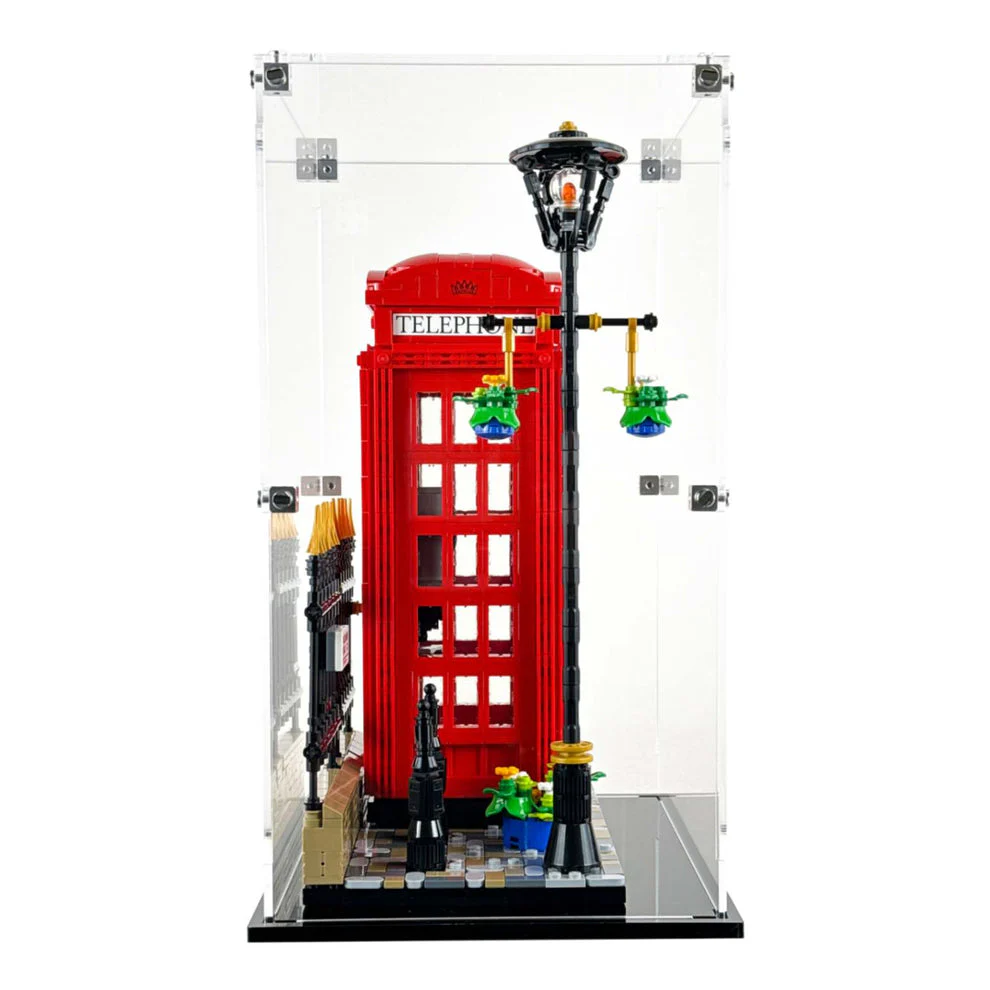 Custom Acrylic Display Case for LEGO Model 21347 - Red London Telephone Box (3mm thick, UV Resistant) 13h x 9w x 7d - Image 2
