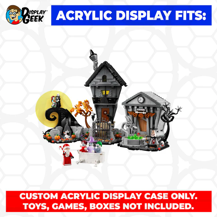 Custom Acrylic Display Case for LEGO Model 21351 - The Nightmare Before Christmas (3mm thick, UV Resistant) 13.7h x 20w x 12d - Image 11
