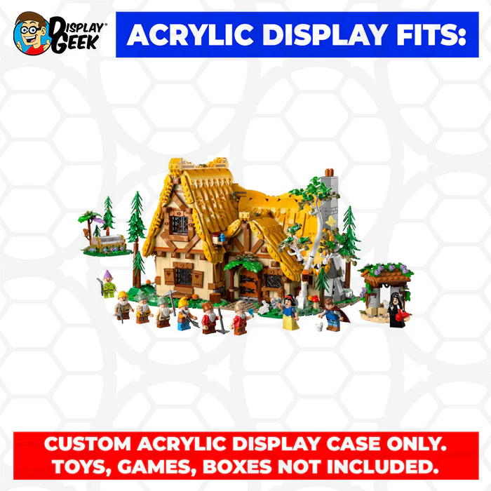 Custom Acrylic Display Case for LEGO Model 43242 - Snow White and the Seven Dwarfs Cottage (3mm thick, UV Resistant) 9.4h x 18.25w x 10.5d - Image 11