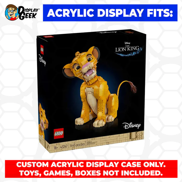 Custom Acrylic Display Case for LEGO Model 43247 - Young Simba The Lion King (3mm thick, UV Resistant) 12.5h x 13w x 7.5d - Image 9