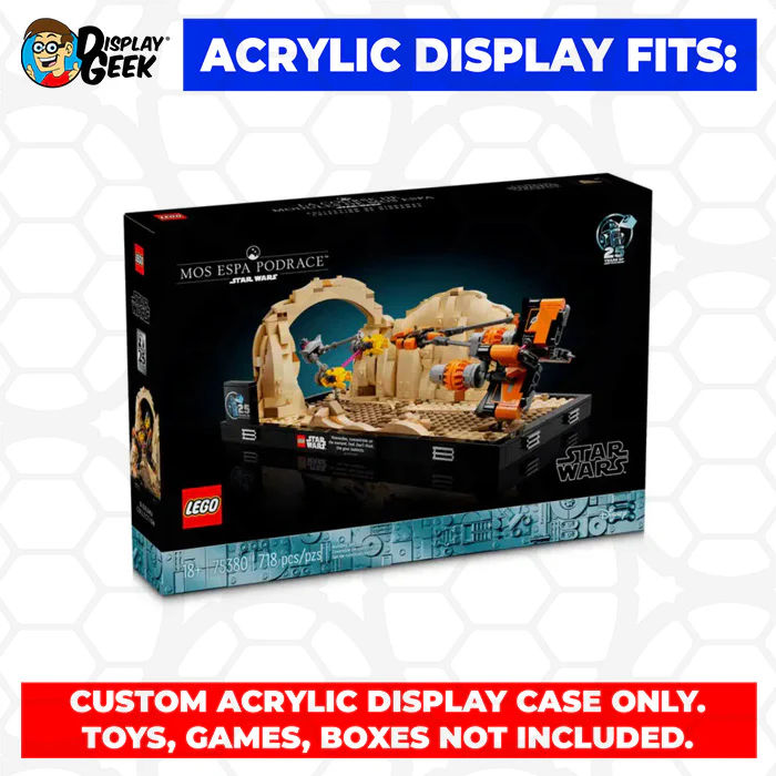 Custom Acrylic Display Case for LEGO Model 75380 - Mos Espa Podrace Diorama (3mm thick, UV Resistant) 5.3h x 13.5w x 7.5d - Image 9