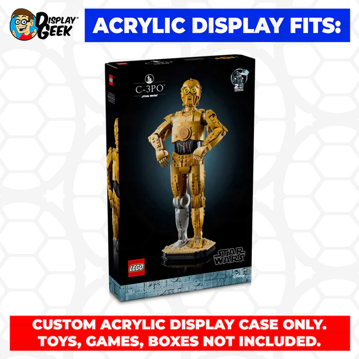 Custom Acrylic Display Case for LEGO Model 75398 - C-3PO (3mm thick, UV Resistant) 16h x 8.5w x 6.5d - Image 8