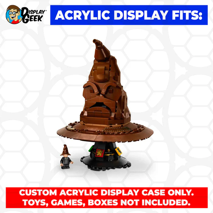 Custom Acrylic Display Case for LEGO Model 76429 - Talking Sorting Hat (3mm thick, UV Resistant) 11h x 8.8w x 8.8d - Image 10