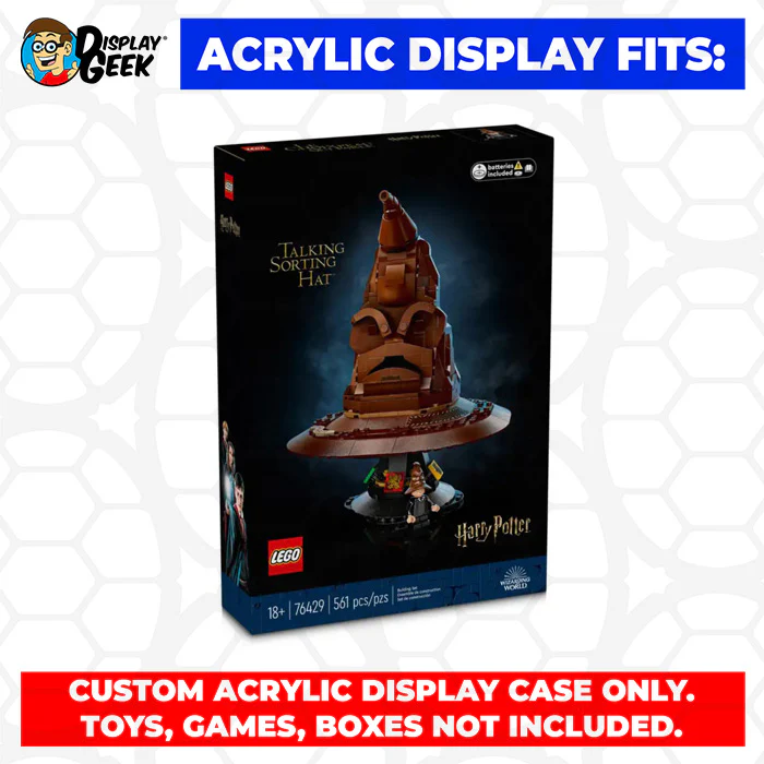 Custom Acrylic Display Case for LEGO Model 76429 - Talking Sorting Hat (3mm thick, UV Resistant) 11h x 8.8w x 8.8d - Image 9