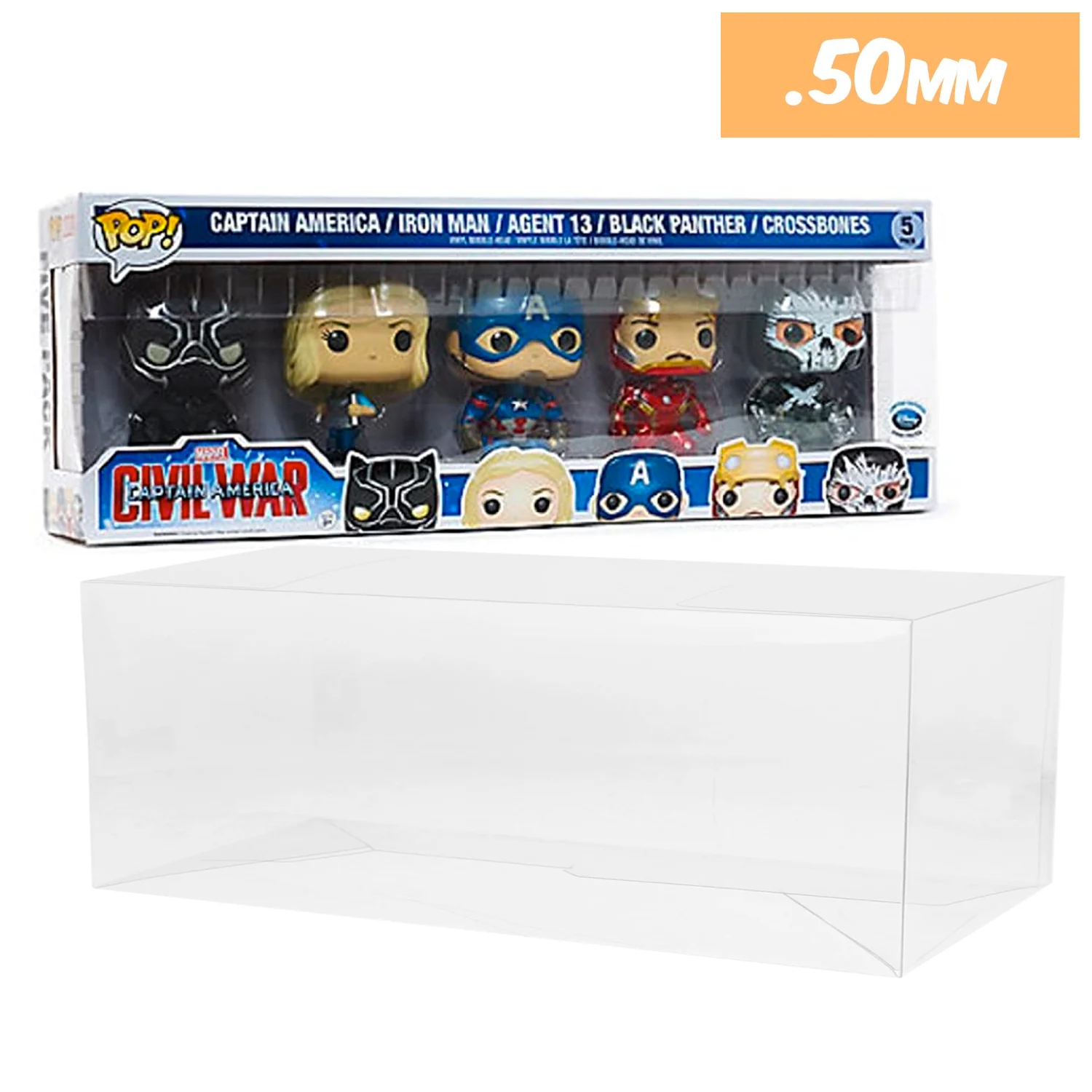 **REPLACED WITH 0.60MM** 5 PACK Pop Protectors for Funko (0.50mm thick, UV & Scratch Resistant) 6.25h x 17.5w x 3.5d - Image 21