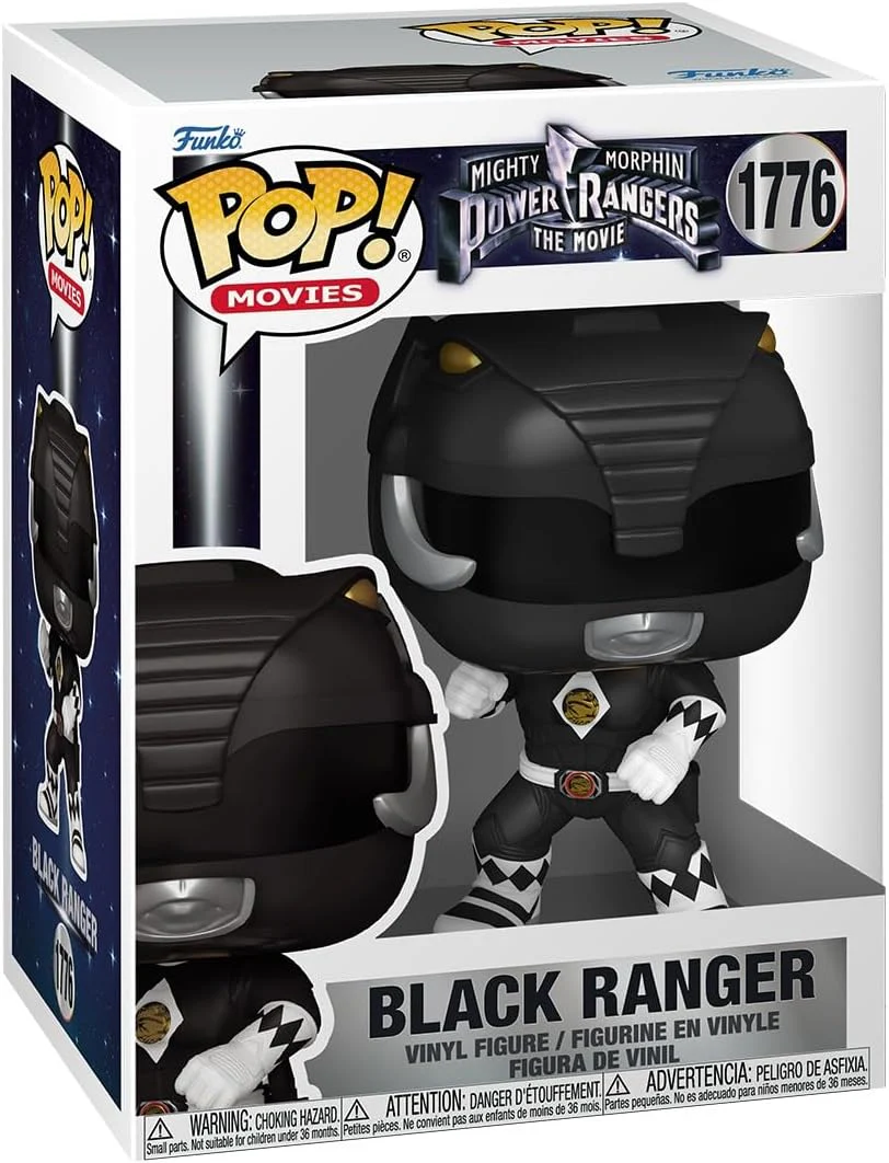 Mighty Morphin Power Rangers: The Movie Black Ranger Funko Pop! Vinyl Figure #1776 with Funko Protector - Image 2
