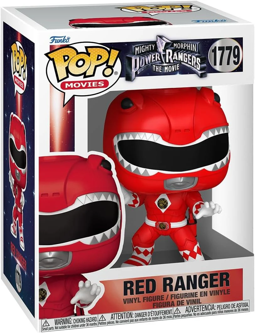 Mighty Morphin Power Rangers: The Movie Red Ranger Funko Pop! Vinyl Figure #1779 with Funko Protector - Image 2