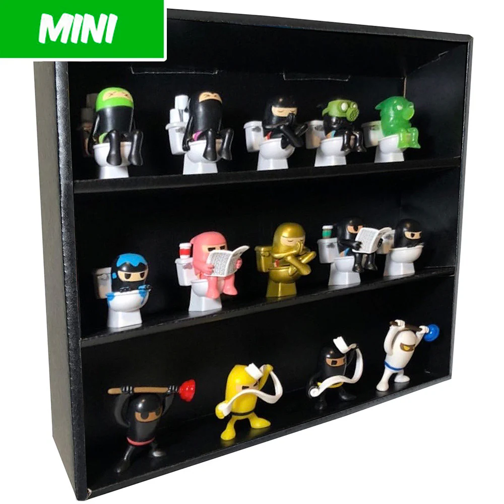 **DISCONTINUED** MINI - Display Case for Paka Paka Toilet Ninjas, Wall Mountable & Stackable, Corrugated Cardboard