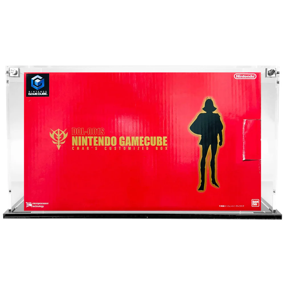 Custom Acrylic Display Case for NINTENDO GAMECUBE CHAR'S BOX DOL-001S GUNDAM Video Game Boxes (3mm thick, UV Resistant) Fits 9.75h x 16.75w x 5.75d