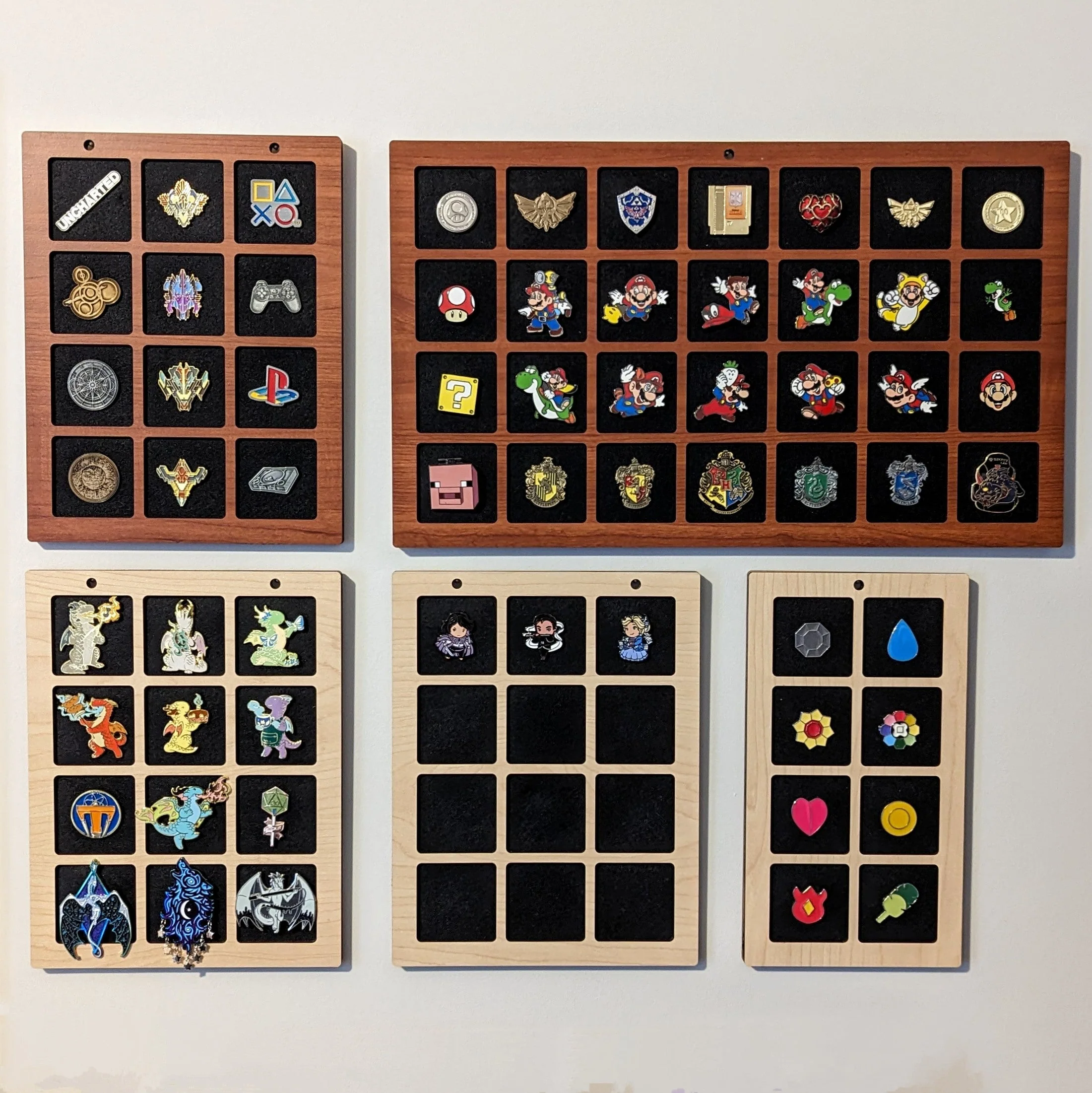 Enamel Pin Display (2" wide x 2" high Slots) Fits Standard Pins (Choose Color and Size) - Image 11