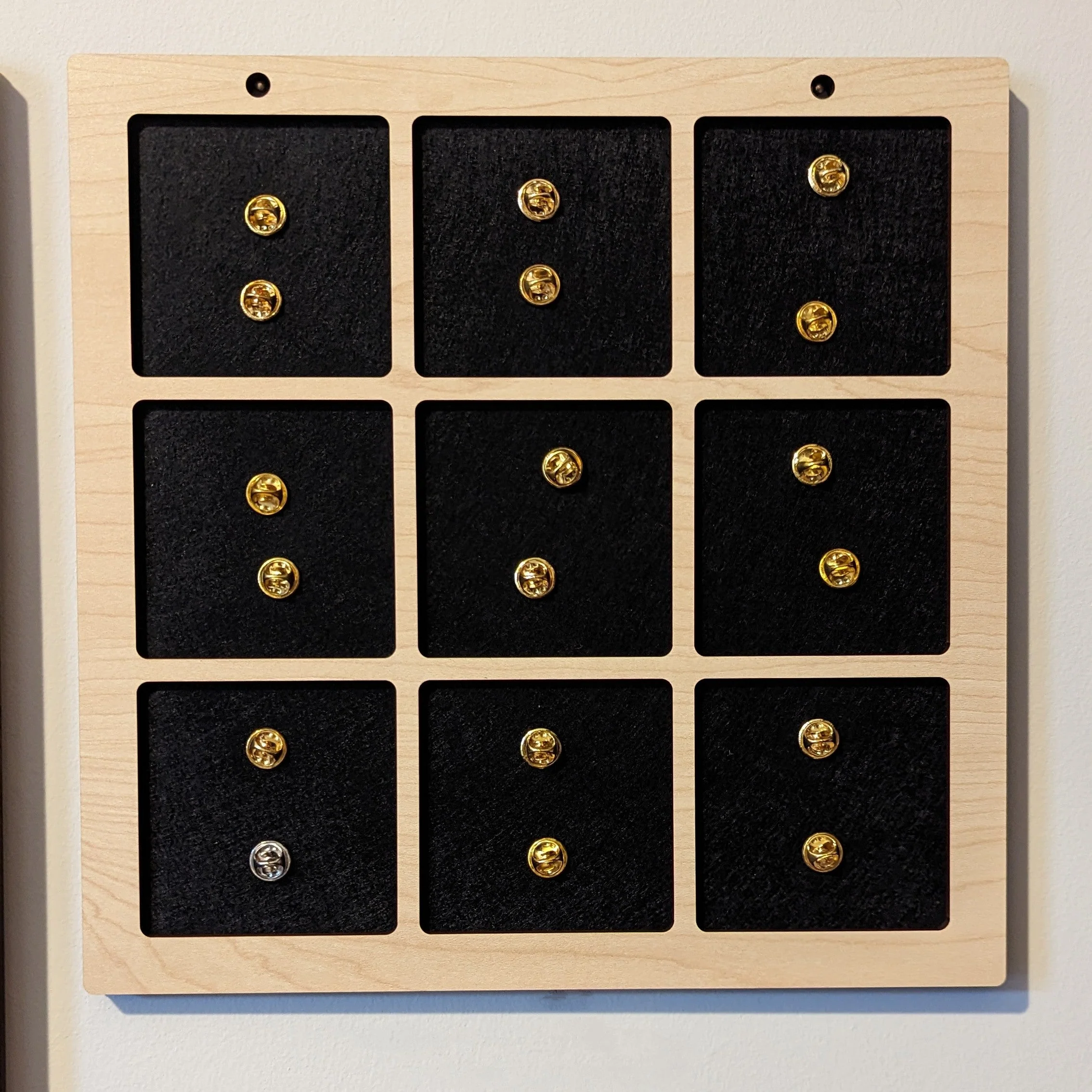 Enamel Pin Display (3" wide x 3" high Slots) Fits Standard Pins (Choose Color and Size) - Image 12