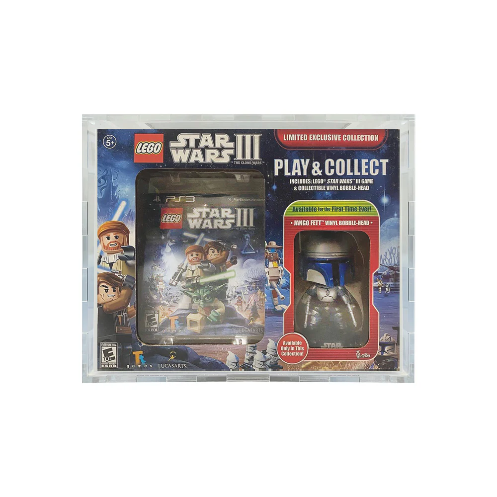 Custom Acrylic Hard Case for PLAY & COLLECT JANGO FETT Funko Pop Grail Boxes (4.5mm thick) Fits 8.5h x 11.5w x 3.25d