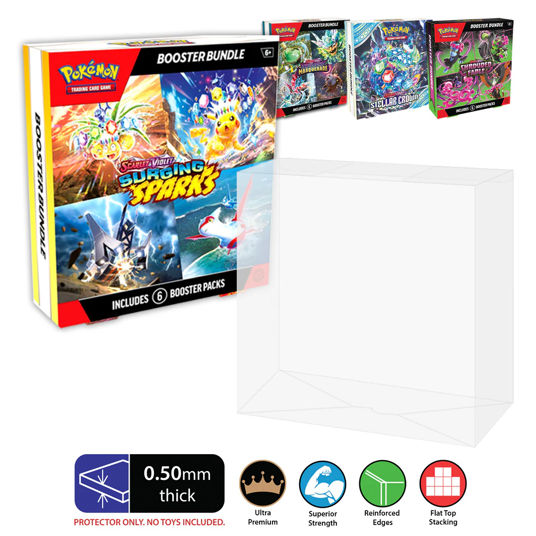 POKEMON TCG Booster Bundle FLAT WIDE Box Protectors (0.50mm thick)