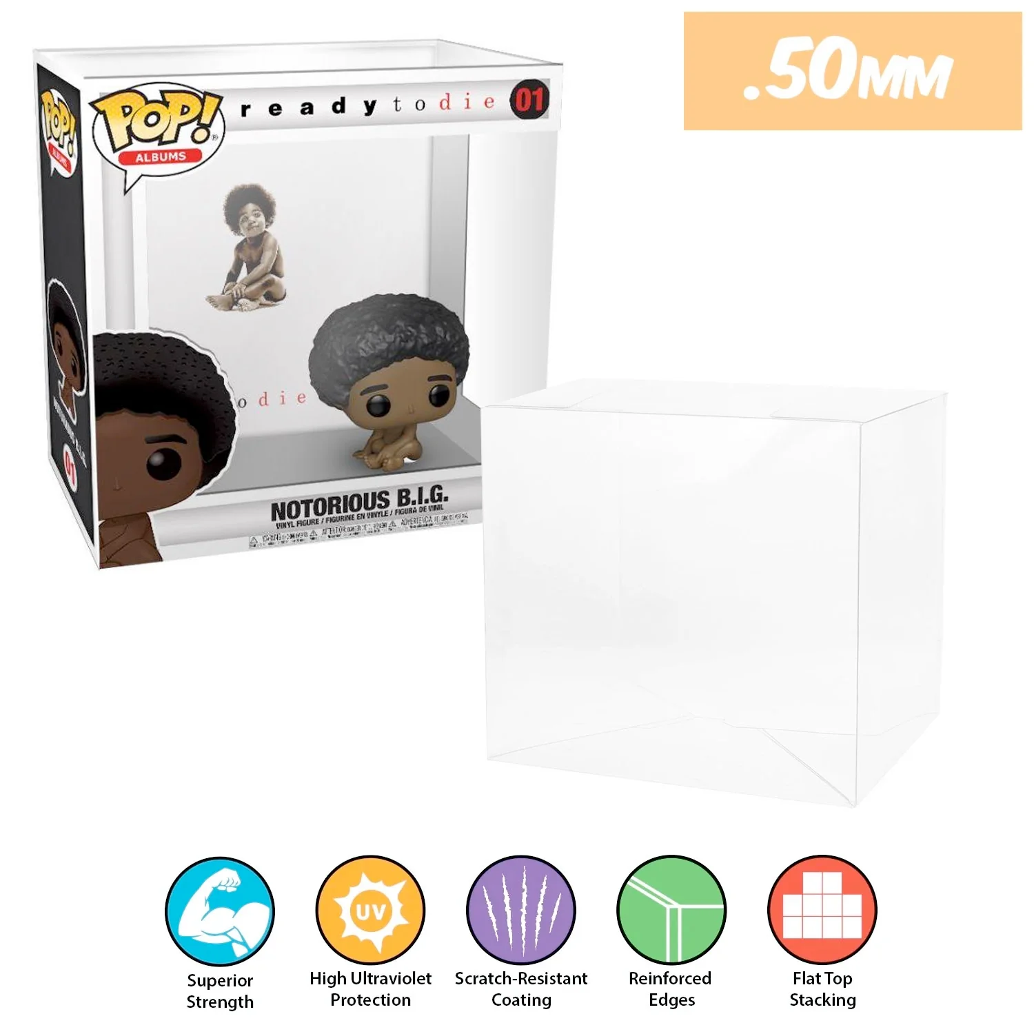 POP ALBUMS Pop Protectors for Funko (0.50mm thick, UV & Scratch Resistant) 9.25h x 8.75w x 3.5d - Image 5