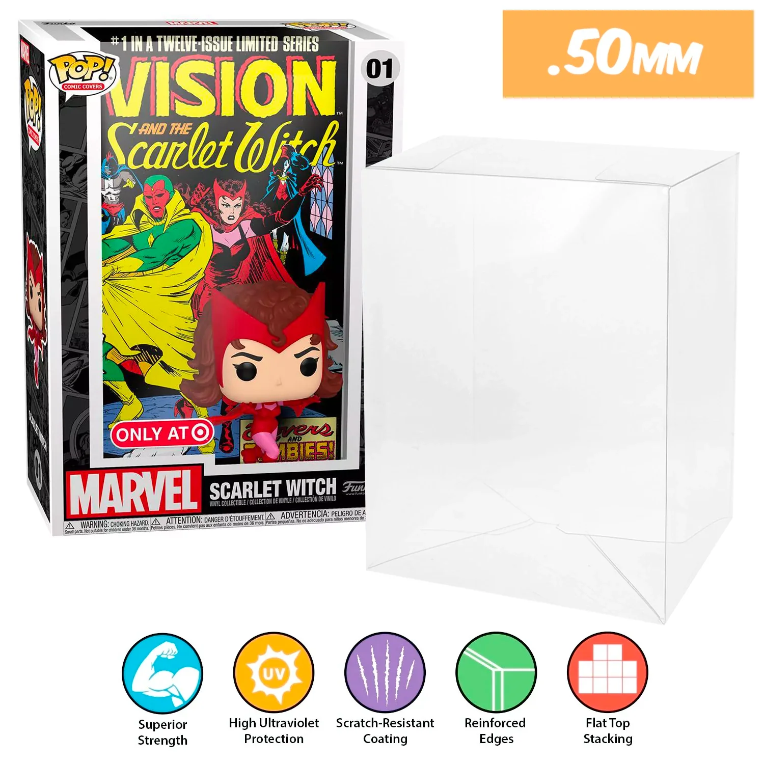 **REPLACED WITH 0.60MM** POP COMIC COVERS Pop Protectors for Funko (0.50mm thick, UV & Scratch Resistant) 11h x 7w x 3.4d - Image 10