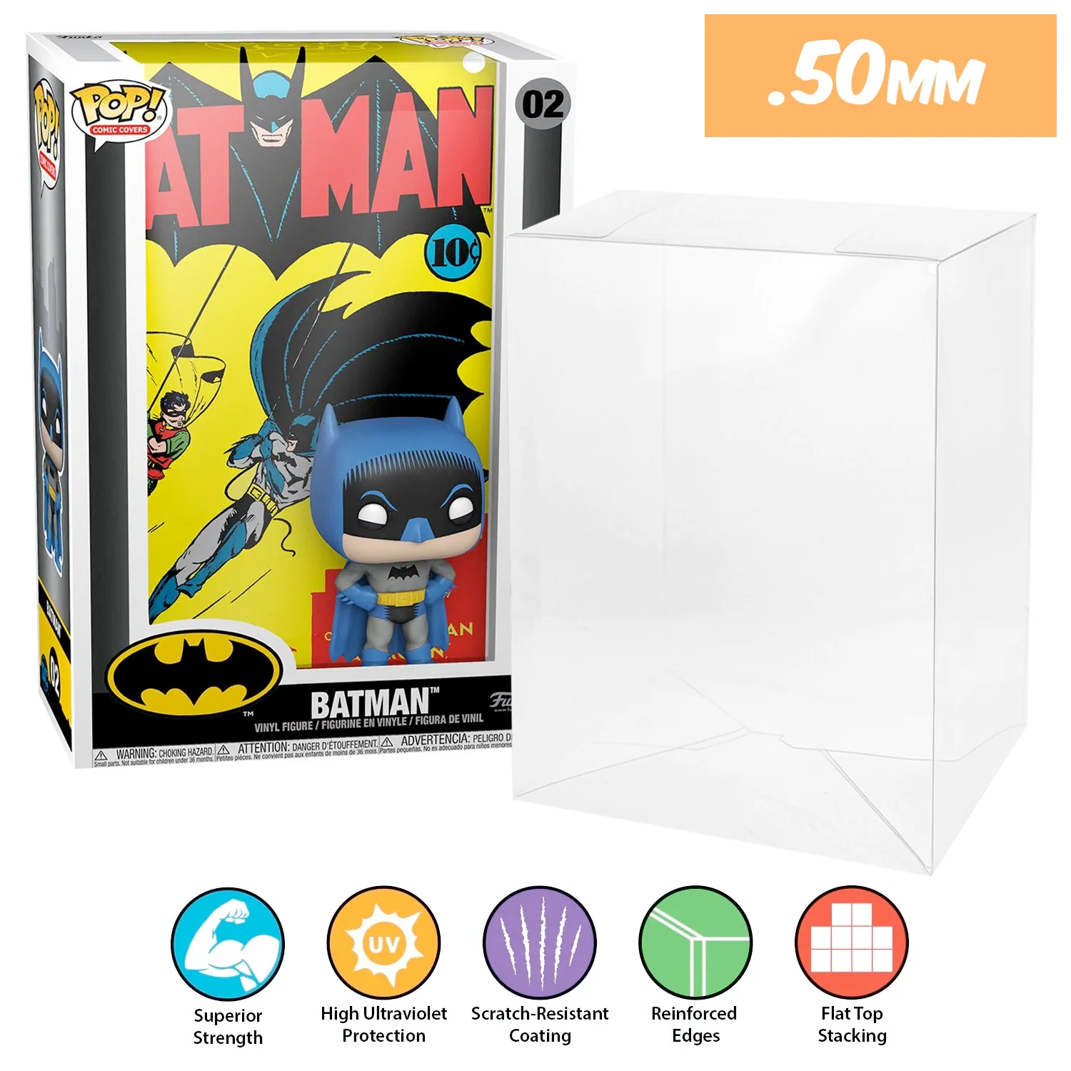 **REPLACED WITH 0.60MM** POP COMIC COVERS Pop Protectors for Funko (0.50mm thick, UV & Scratch Resistant) 11h x 7w x 3.4d - Image 11