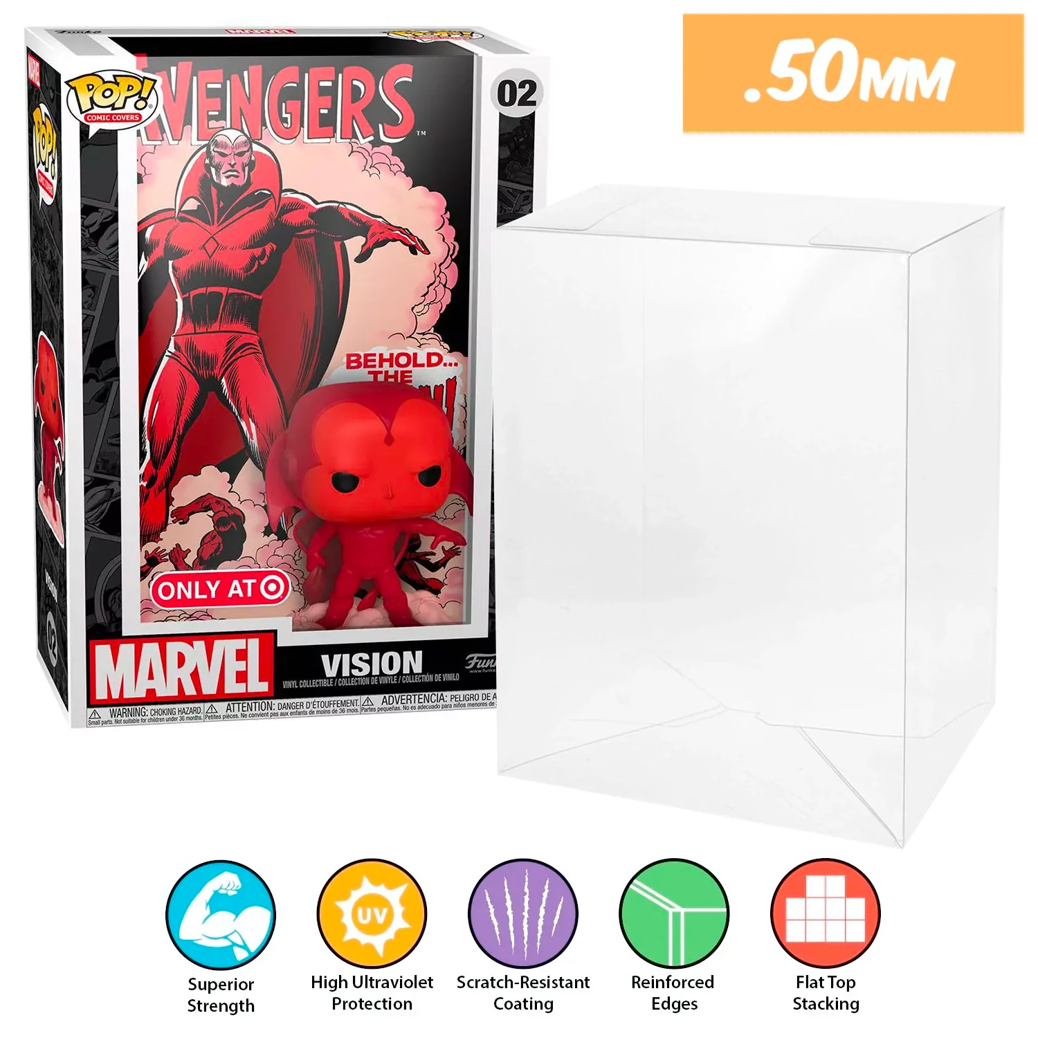 **REPLACED WITH 0.60MM** POP COMIC COVERS Pop Protectors for Funko (0.50mm thick, UV & Scratch Resistant) 11h x 7w x 3.4d - Image 12