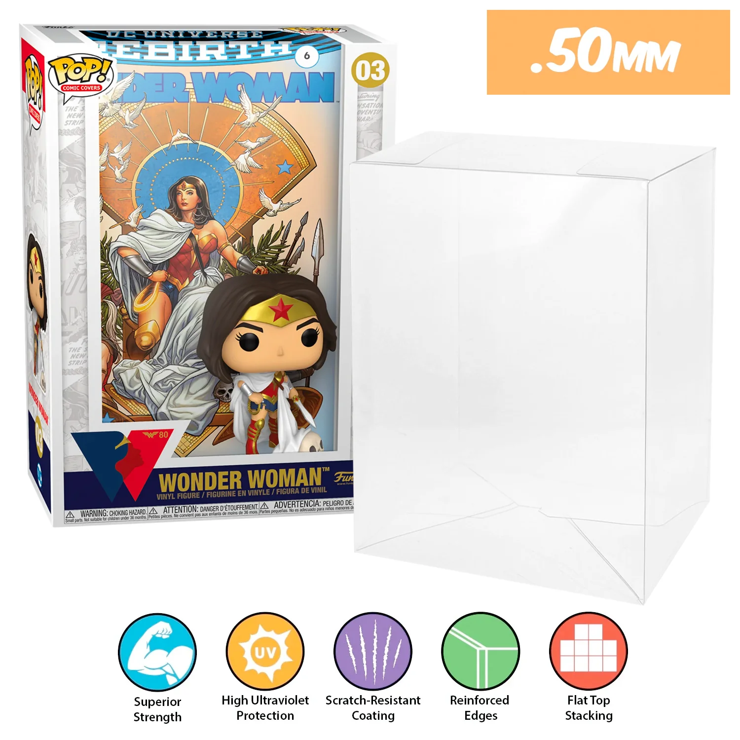 **REPLACED WITH 0.60MM** POP COMIC COVERS Pop Protectors for Funko (0.50mm thick, UV & Scratch Resistant) 11h x 7w x 3.4d - Image 14