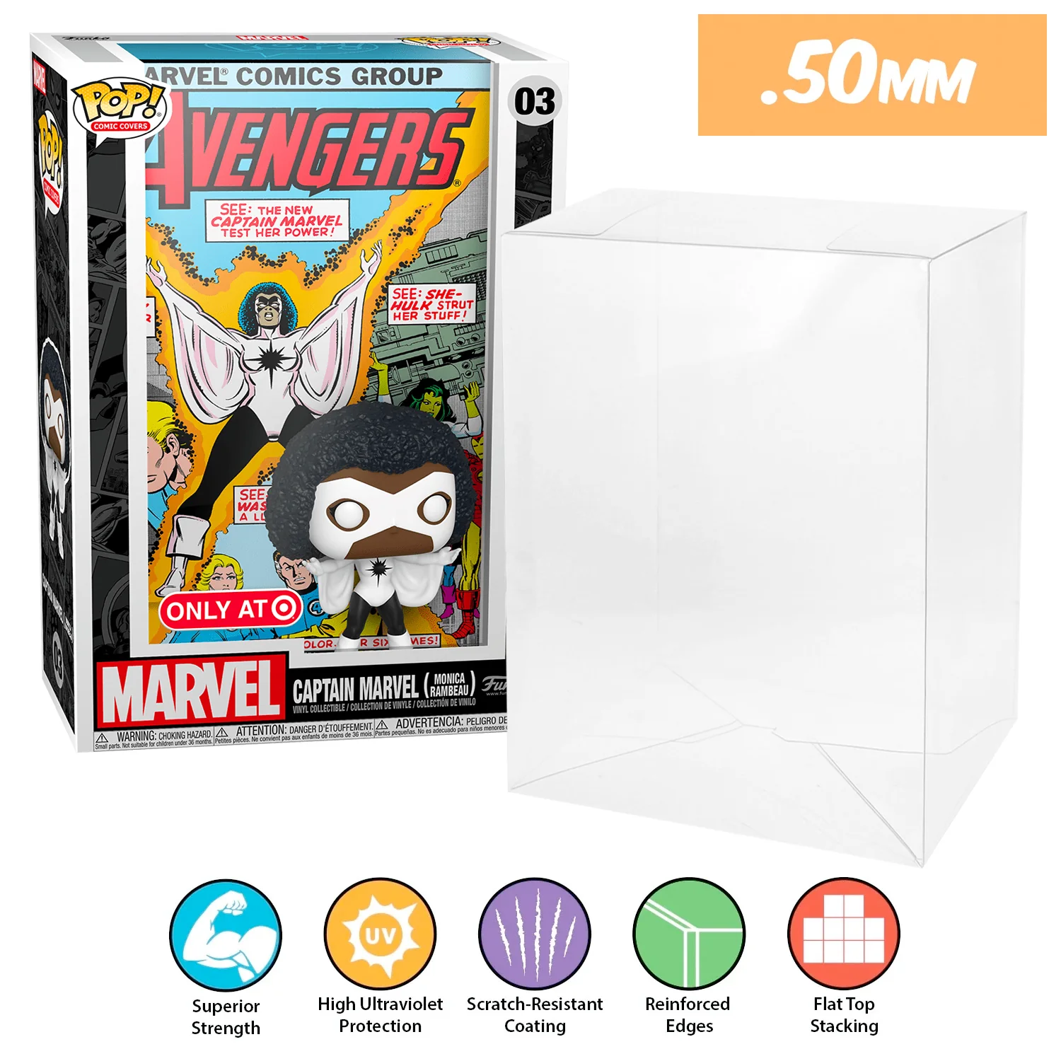 **REPLACED WITH 0.60MM** POP COMIC COVERS Pop Protectors for Funko (0.50mm thick, UV & Scratch Resistant) 11h x 7w x 3.4d - Image 15