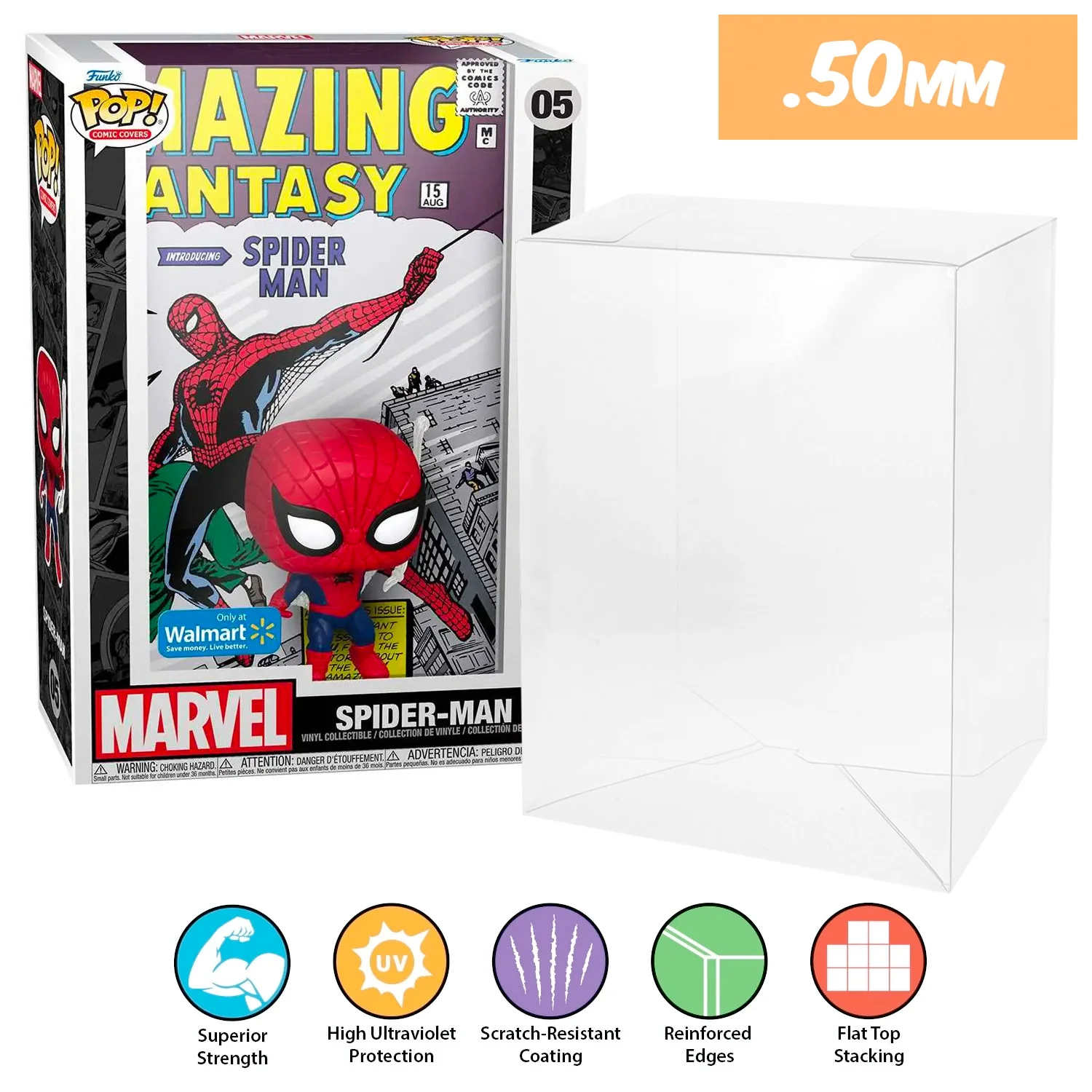 **REPLACED WITH 0.60MM** POP COMIC COVERS Pop Protectors for Funko (0.50mm thick, UV & Scratch Resistant) 11h x 7w x 3.4d - Image 18